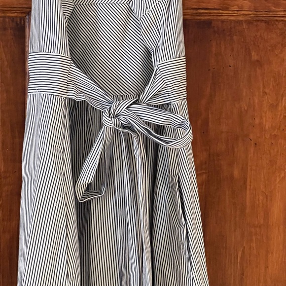 Mauve Striped Sleeveless Dress | Pockets | Lined | SZ 2| Gray/Blue | Like New - Picture 5 of 14